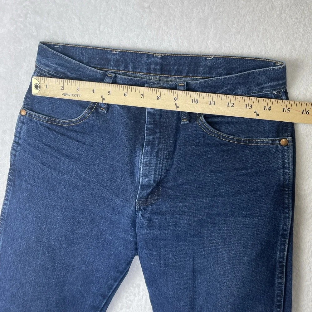 Wrangler Jeans Men's 29/30 Blue Denim Cowboy Cut Relaxed Fit Mid Rise Western